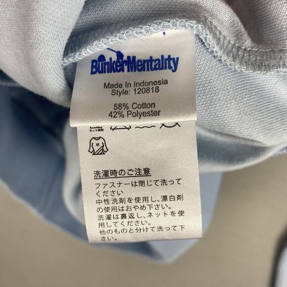 Bunker Mentality Golf Jacket Size Small Full Zip Light Blue Long Sleeve Sweater - Picture 6 of 6